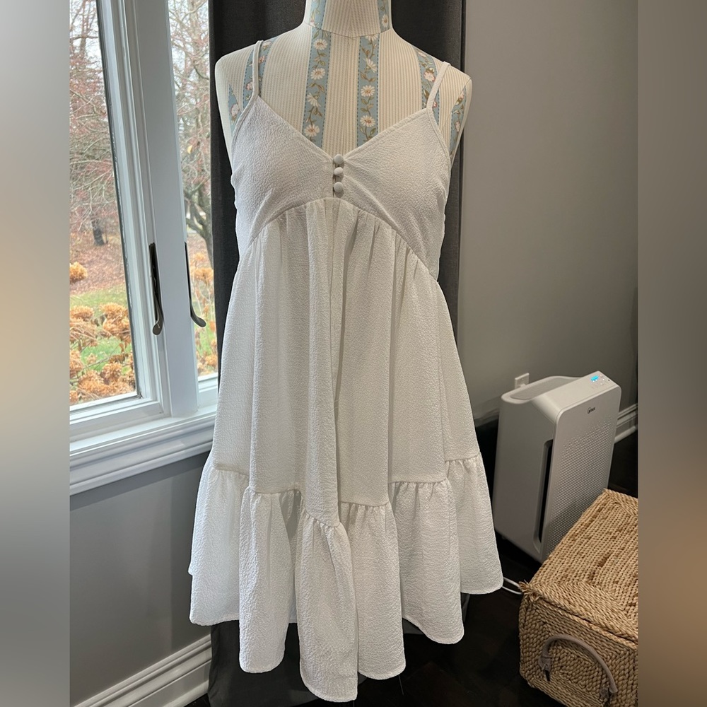 Urban Outfitters white spaghetti strap baby doll dress size S